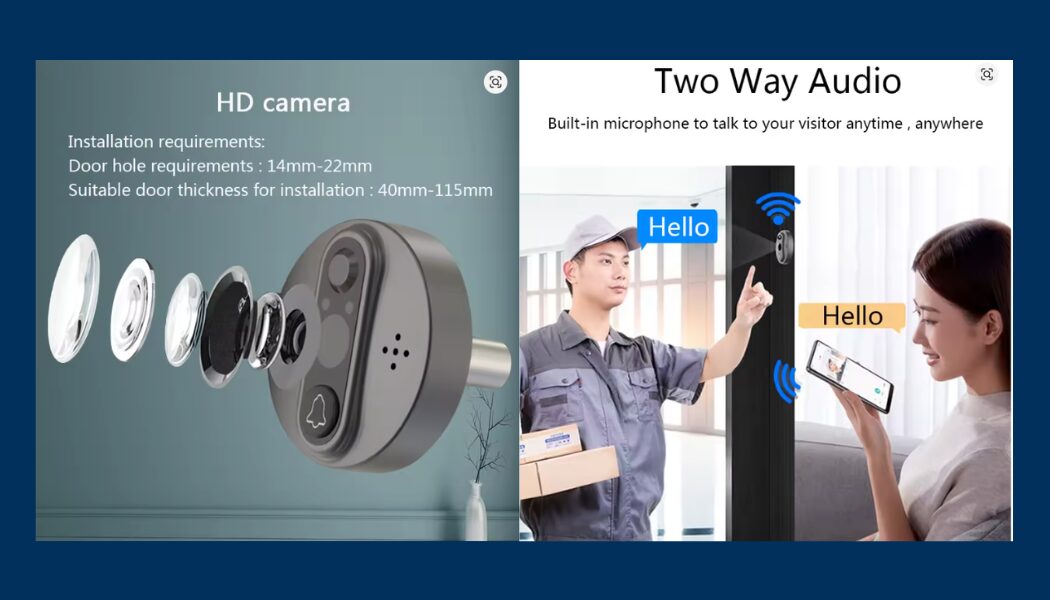 Mirilla con cámara de vídeo WiFi para puerta